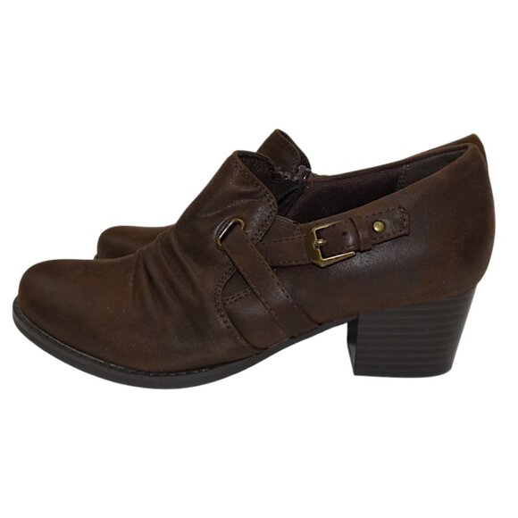 Wear Ever Ramsee Brown Ruched Buckle Booties Goblincore Librarian Nomadic Sz 6 - Picture 4 of 10